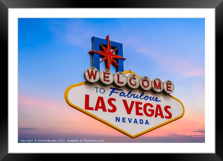 Las Vegas Sign Isolated Framed Mounted Print by Darryl Brooks