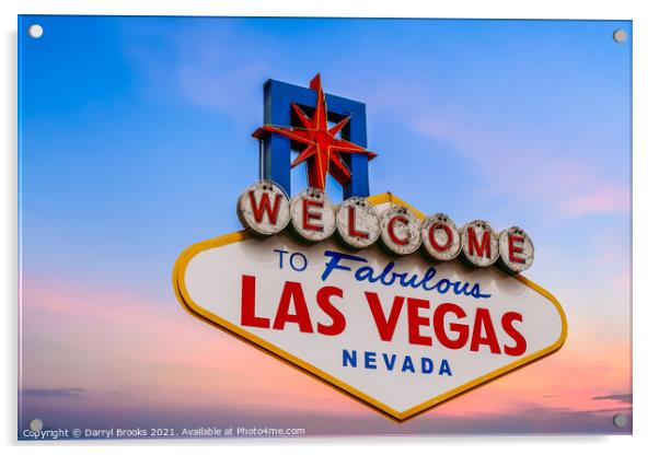 Las Vegas Sign Isolated Acrylic by Darryl Brooks