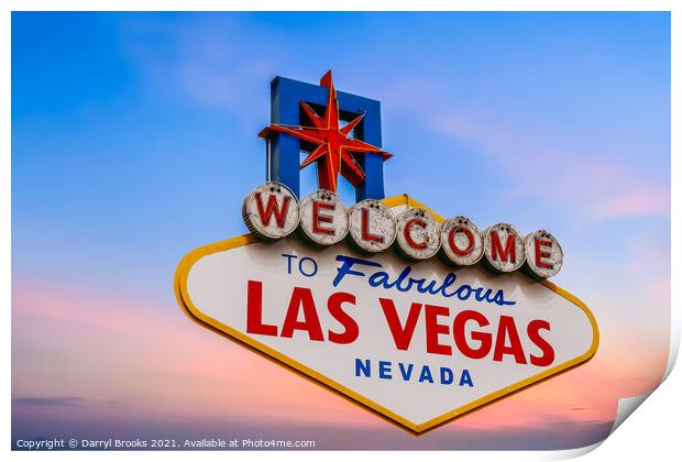 Las Vegas Sign Isolated Print by Darryl Brooks