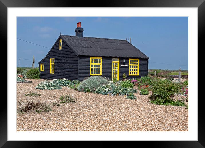 Prospect cottage in Dungeness Kent Framed Mounted Print by Jenny Hibbert