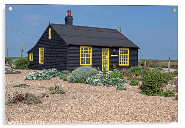 Prospect cottage in Dungeness Kent Acrylic by Jenny Hibbert
