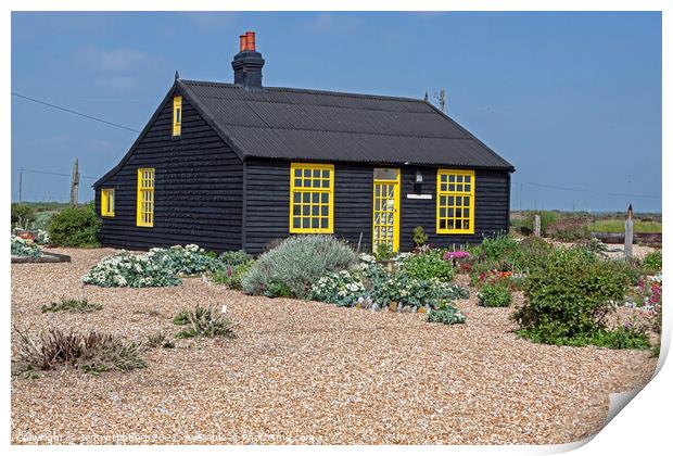 Prospect cottage in Dungeness Kent Print by Jenny Hibbert