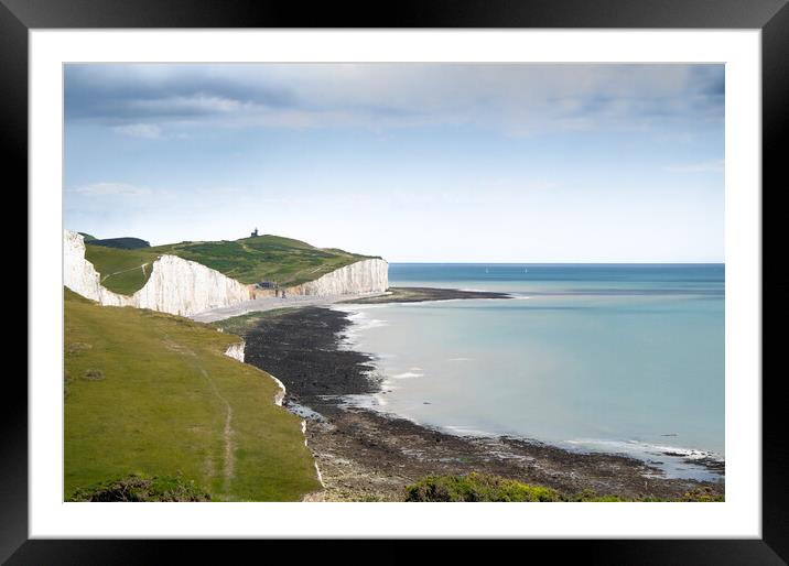 Birling Gap and Belle Tout Framed Mounted Print by Mark Jones