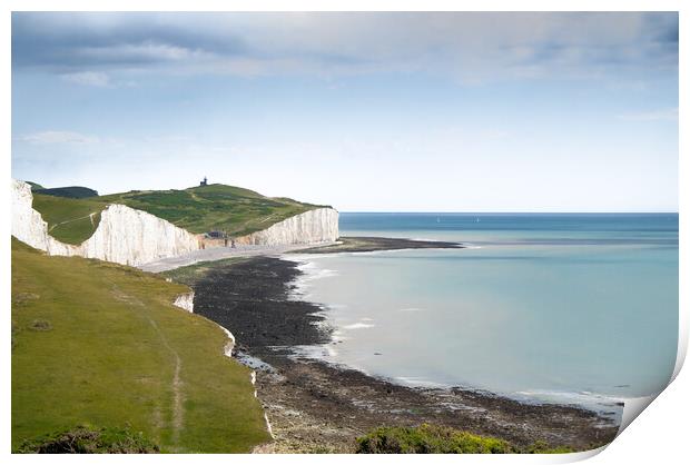Birling Gap and Belle Tout Print by Mark Jones