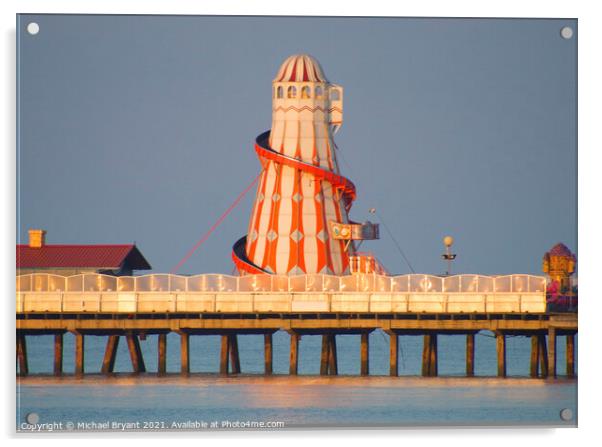 Sunrise at clacton pier Acrylic by Michael bryant Tiptopimage