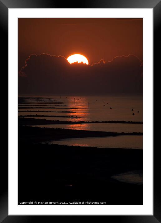Serene Sunrise over Clacton-on-Sea Framed Mounted Print by Michael bryant Tiptopimage
