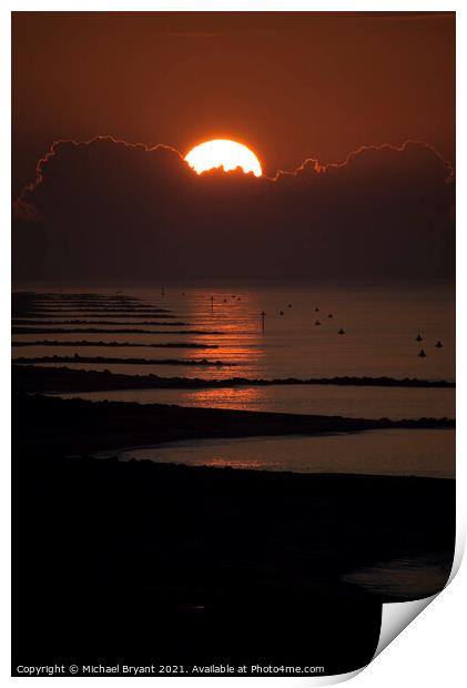 Serene Sunrise over Clacton-on-Sea Print by Michael bryant Tiptopimage