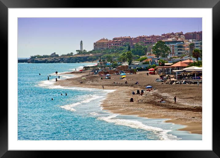 Penoncillo Beach Torrox Costa Spain Framed Mounted Print by Andy Evans Photos