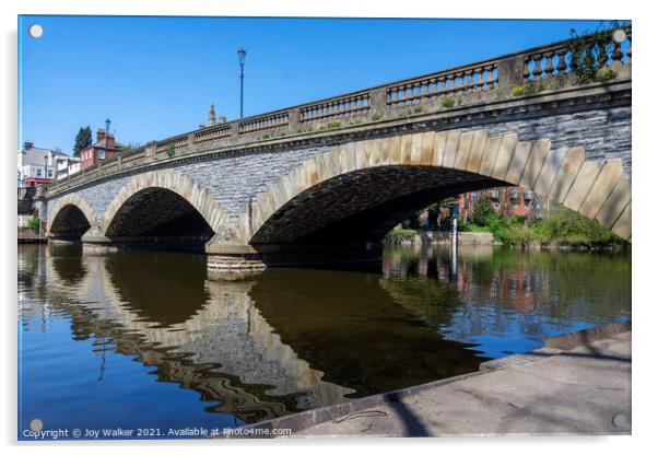 Waterman Bridge, Evesham Acrylic by Joy Walker