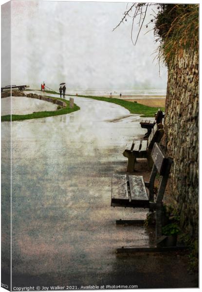 A rainy day in Bude, Cornwall  Canvas Print by Joy Walker