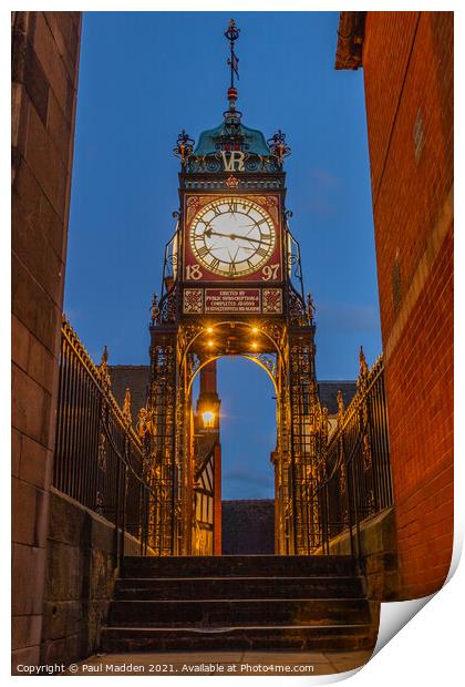 Chester City Walls Clock Print by Paul Madden