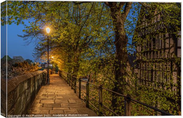 Chester walls to the river Dee Canvas Print by Paul Madden