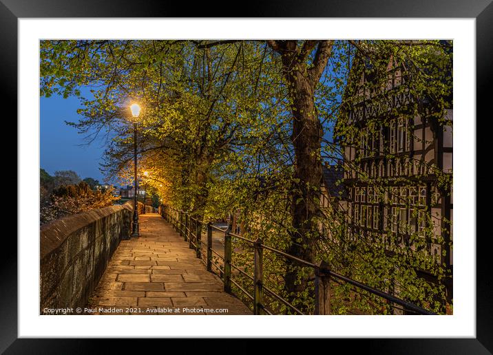 Chester walls to the river Dee Framed Mounted Print by Paul Madden