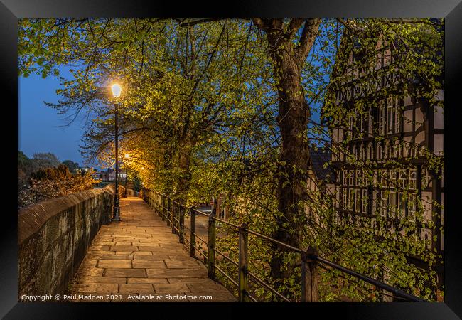 Chester walls to the river Dee Framed Print by Paul Madden