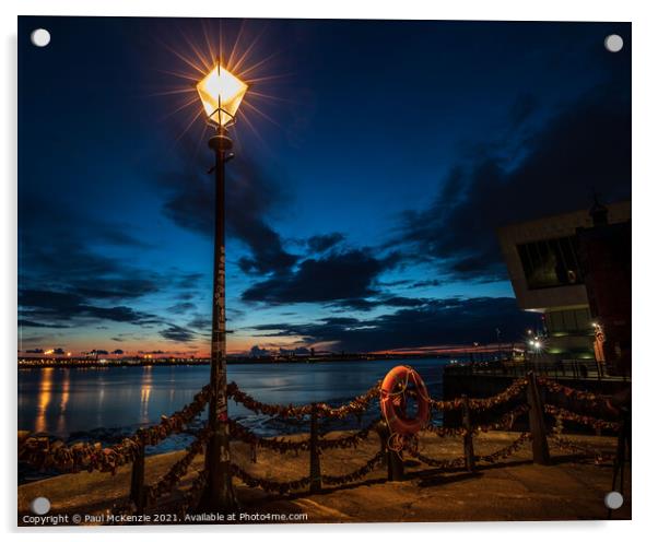 Evening at the Albert Dock Acrylic by Paul McKenzie