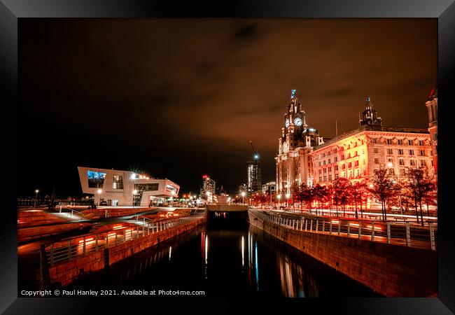 The Liverpool skyline at night Framed Print by Paul Hanley