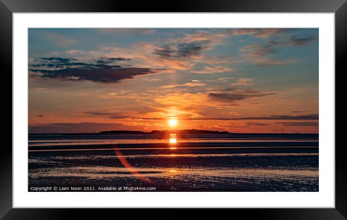 Springtime Hilbre Sunset  Framed Mounted Print by Liam Neon