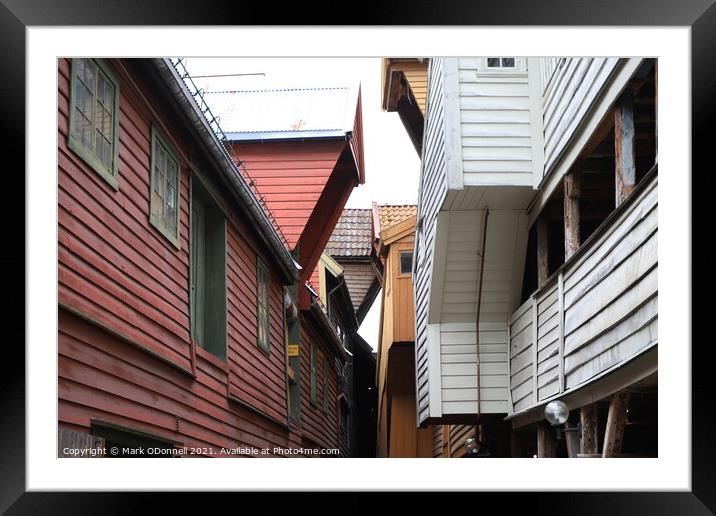 Norway Wooden Building Framed Mounted Print by Mark ODonnell