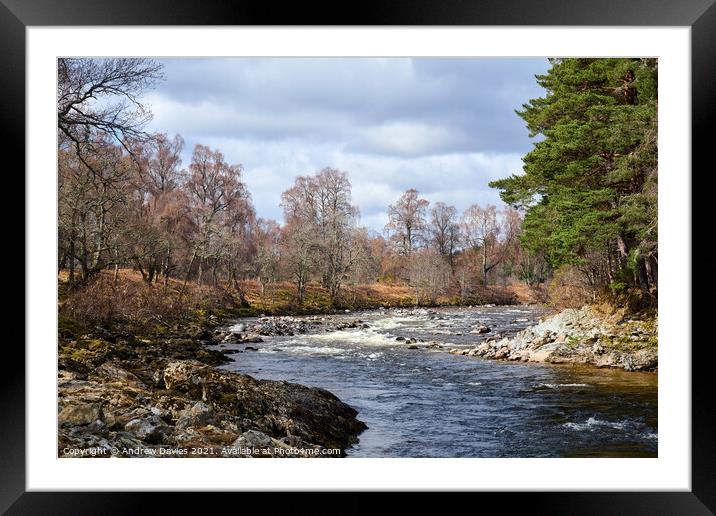 River Dee at Dinnet, Aberdeenshire Framed Mounted Print by Andrew Davies