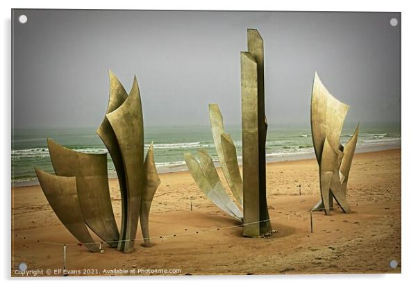 Sculpture on Normandy Beach Acrylic by Elf Evans