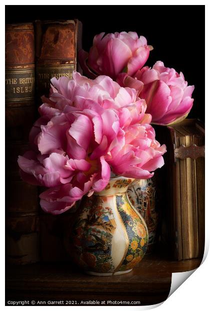 Tulips in the Library Print by Ann Garrett
