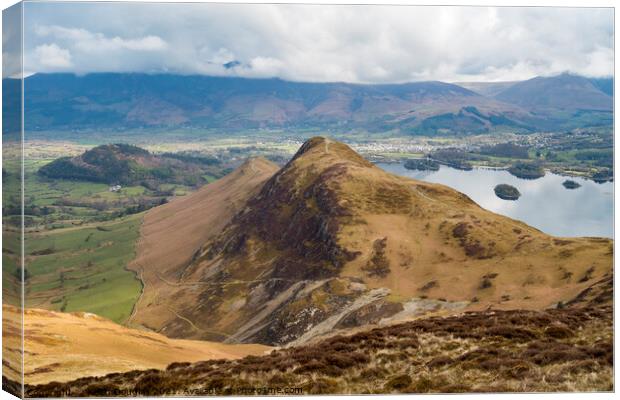 Catbells above Derwentwater in the Lake District Canvas Print by Keith Douglas