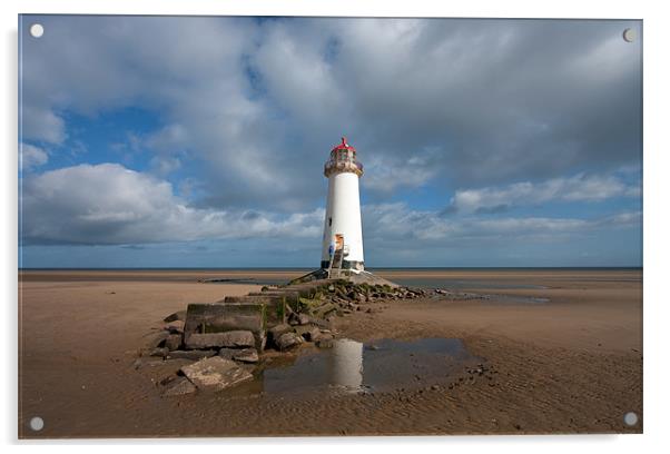 Lighthouse on Talacre Beach Acrylic by Gail Johnson
