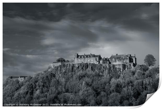 Stirling Castle black and white  Print by Anthony McGeever