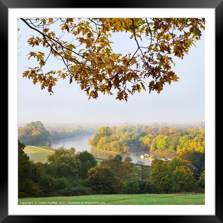 The River Thames from Richmond Hill, Surrey. Framed Mounted Print by Justin Foulkes