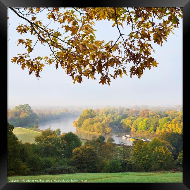 The River Thames from Richmond Hill, Surrey. Framed Print by Justin Foulkes