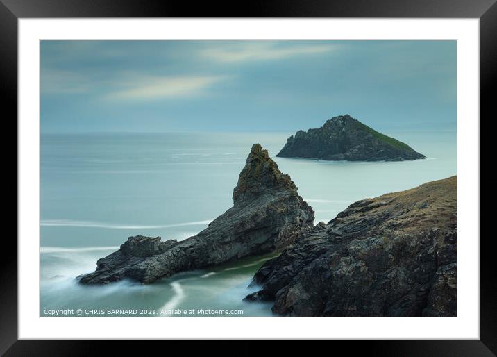 Sevensouls Rock North Cornwall Framed Mounted Print by CHRIS BARNARD