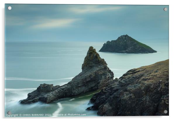 Sevensouls Rock North Cornwall Acrylic by CHRIS BARNARD