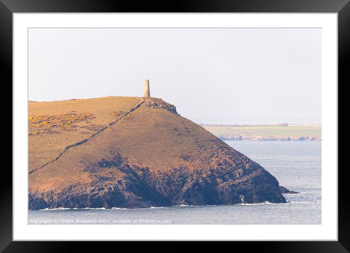 Stepper Point North Cornwall Framed Mounted Print by CHRIS BARNARD