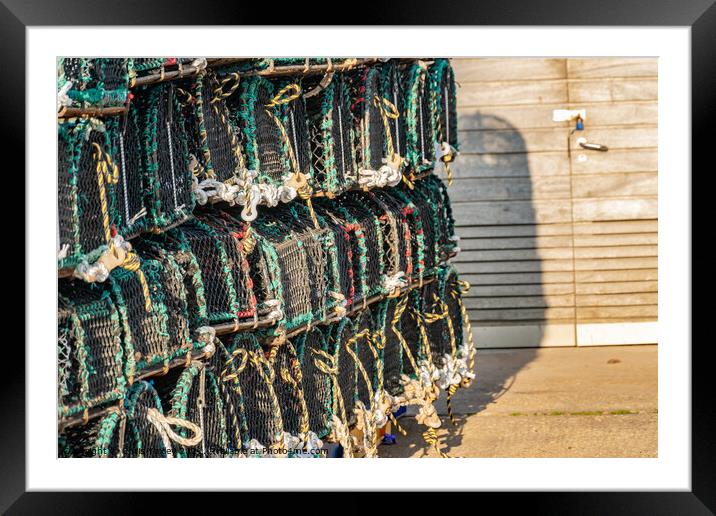 Crab pots and lobster traps on Well-Next-The-Sea quay Framed Mounted Print by Chris Yaxley