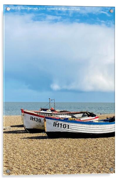 Boats on Aldeburgh Beach, Suffolk  Acrylic by Ailsa Darragh