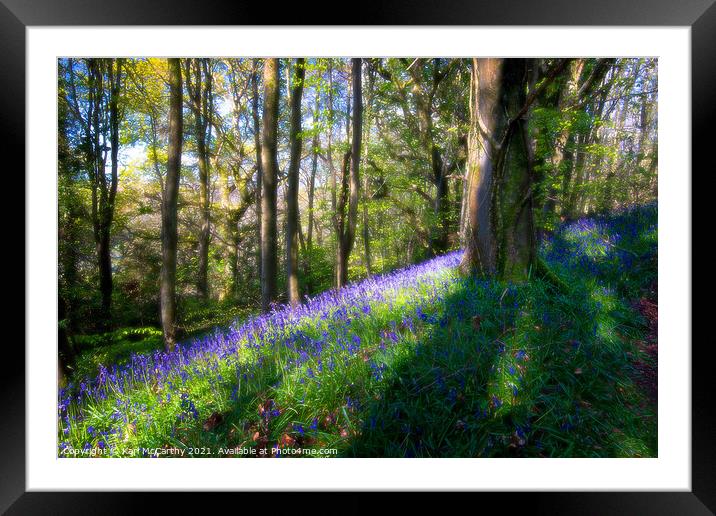 Bluebells at Bluebell Woods - Crickhowell Framed Mounted Print by Karl McCarthy