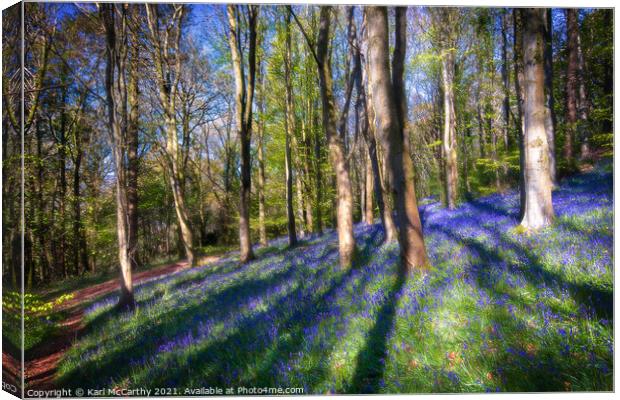 Bluebells at Bluebell Woods - Crickhowell Canvas Print by Karl McCarthy