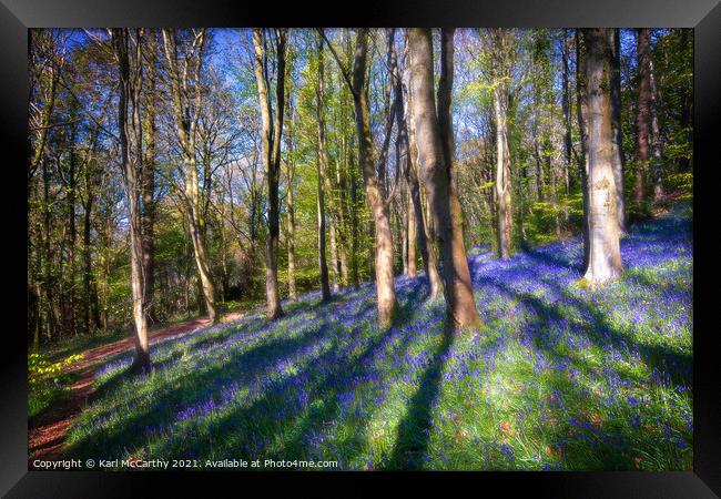 Bluebells at Bluebell Woods - Crickhowell Framed Print by Karl McCarthy