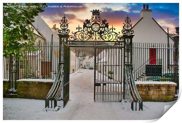 The Ornate Gates of Dunkeld Cathedral Print by Navin Mistry