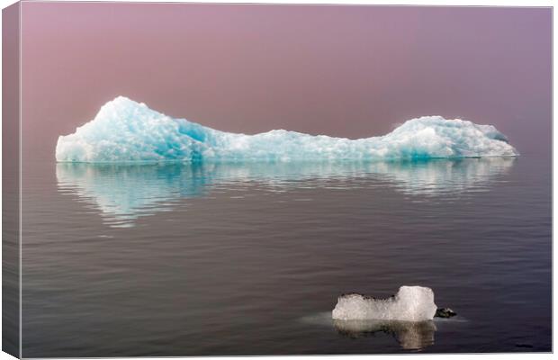 Ice floating in the Jokulsarlon Glacier Lagoon Iceland Canvas Print by Tony Bishop