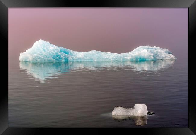 Ice floating in the Jokulsarlon Glacier Lagoon Iceland Framed Print by Tony Bishop