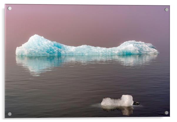 Ice floating in the Jokulsarlon Glacier Lagoon Iceland Acrylic by Tony Bishop