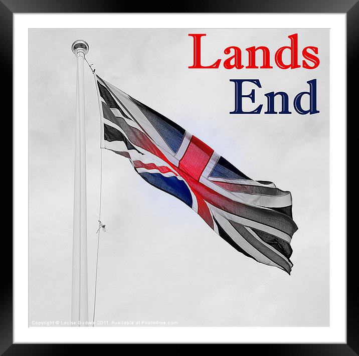 Lands End Flag Framed Mounted Print by Louise Godwin
