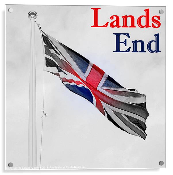 Lands End Flag Acrylic by Louise Godwin