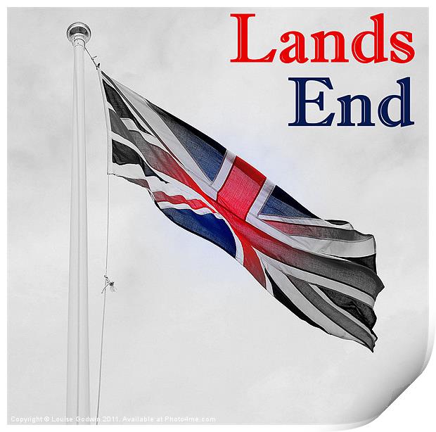 Lands End Flag Print by Louise Godwin