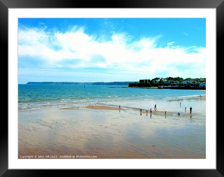 Beach at Low Tide at Paignton in Devon. Framed Mounted Print by john hill