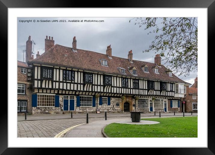 Tudor Buildings, York Framed Mounted Print by Jo Sowden