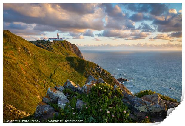 Lighthouse at Cape Cabo da Roca, Cascais, Portugal. Print by Paulo Rocha