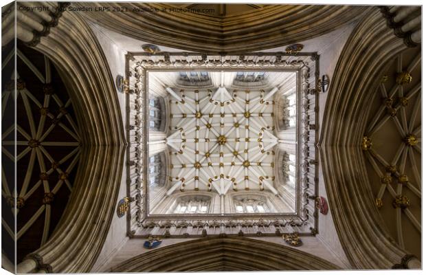 Looking up in York Minster Canvas Print by Jo Sowden