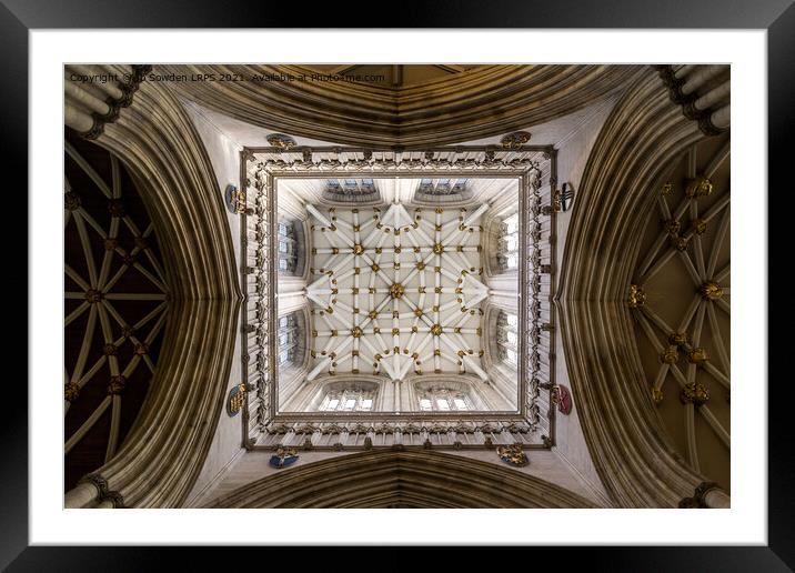 Looking up in York Minster Framed Mounted Print by Jo Sowden